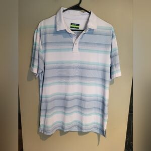 Ben Hogan Blue and White Polo Shirt, Size Medium.